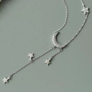 925 Sterling Silver Moon Necklace